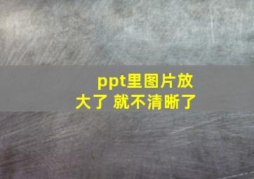 ppt里图片放大了 就不清晰了